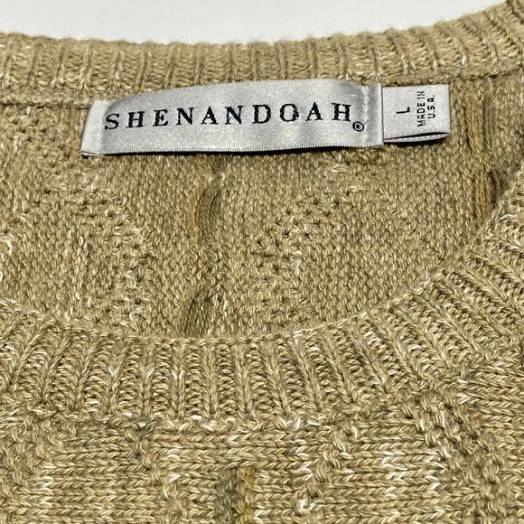 Shenandoah Vintage Sweater Mens L, Brown Textured Diamond Knit Cosby 90s Grandpa - Picture 7 of 9